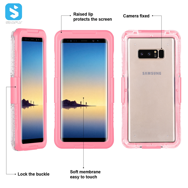 Clear waterproof case for Samsung Note 8